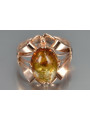 Russian rose Soviet pink USSR red 585 583 gold amber ring vrab051