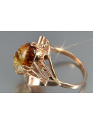 Russian rose Soviet pink USSR red 585 583 gold amber ring vrab051