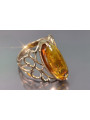 Russian rose Soviet pink USSR red 585 583 gold amber ring vrab053