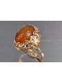 Russian rose Soviet pink USSR red 585 583 gold amber ring vrab054