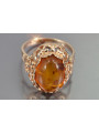 Russian rose Soviet pink USSR red 585 583 gold amber ring vrab054