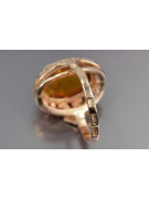 Russian rose Soviet pink USSR red 585 583 gold amber ring vrab054