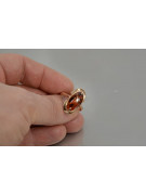 Russian rose Soviet pink USSR red 585 583 gold amber ring vrab055