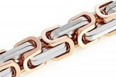 "Edles Armband in Gold und Silber mit vergoldeter Verzierung" cb089stl