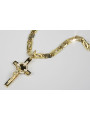 Elegant Italian 14k Gold Catholic Cross Necklace 