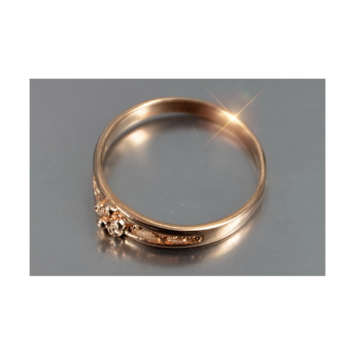 Russe soviétique rose rose 14k 585 or Bague vintage vrn187