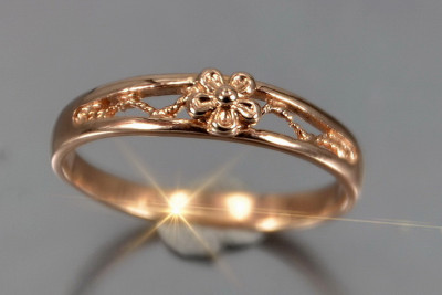 Ursprünglicher Vintage-Roségold-Ring 14k 585 Keine Steine vrn187 vrn187