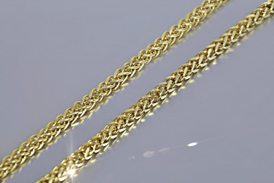 Cadena de Oro Bicolor Blanco Amarillo 14k Spiga - 1,50mm cc036yw