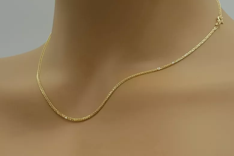 Gelb weiß 585 14k bicolor gold Spiga Kette cc036yw cc036yw