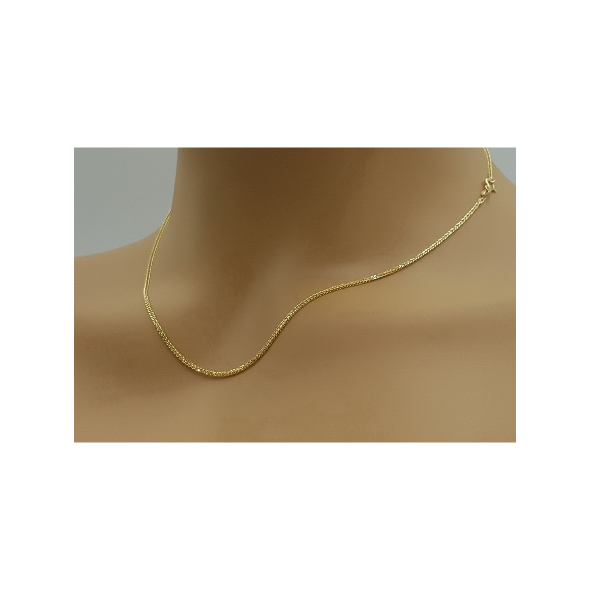 14K Yellow White Gold Bicolor Spiga Chain cc036yw