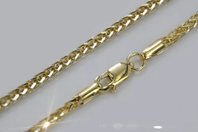 Cadena de Oro Bicolor Blanco Amarillo 14k Spiga - 1,50mm cc036yw