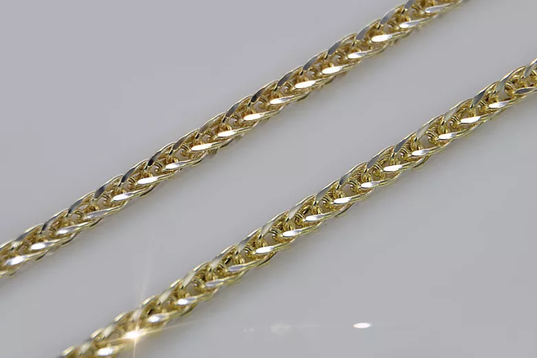 14K Yellow White Gold Bicolor Spiga Chain cc036yw