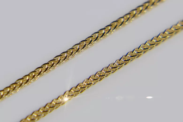 14K Yellow White Gold Bicolor Spiga Chain cc036yw