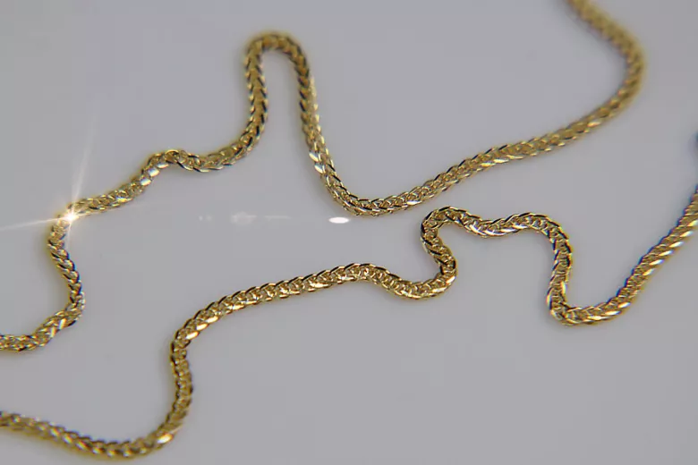 14K Yellow White Gold Bicolor Spiga Chain cc036yw