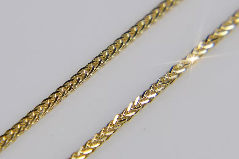 14K Yellow White Gold Bicolor Spiga Chain cc036yw