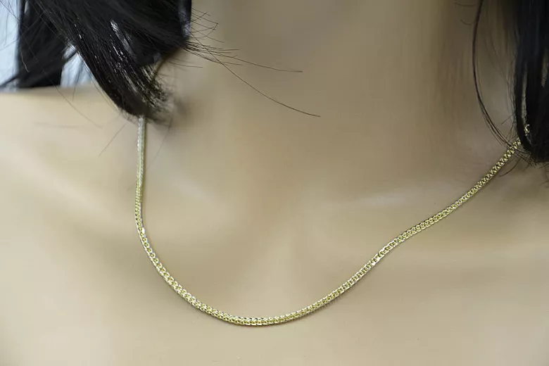 14K Italian Yellow Gold Spiga Chain - Timeless Elegance cc036y