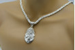 "Divine Sterling Silver 925 Jesus Necklace Set" pj001sL&cc014s