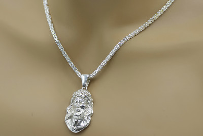 "Heavenly Savior Sterling Silver Pendant & Chain" pj001sM&cc014s