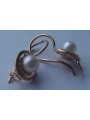 Russian rose pink Soviet 14k 585 gold pearl earrings