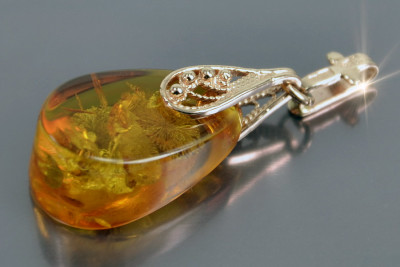 Originales Bernstein Anhänger in 14k 585 Vintage-Roségold vpab002 vpab002