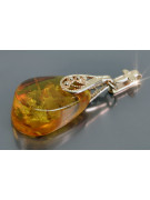 "Classic Amber Pendant with 14K Vintage Rose Gold" vpab002 vpab002