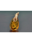 "Classic Amber Pendant with 14K Vintage Rose Gold" vpab002 vpab002