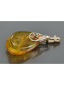 "Classic Amber Pendant with 14K Vintage Rose Gold" vpab002 vpab002