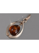 "Elegant Amber Pendant in 14K Rose Gold - Authentic Vintage" vpab003 vpab003