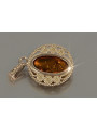 "Sophisticated Vintage Amber Pendant in 14K Rose Gold" vpab004 vpab004