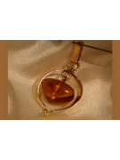 "14K Rose Gold Vintage Amber Pendant - Original Piece" vpab005 vpab005