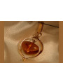 "Magnifique Pendentif Ambre Vintage en Or Rose 14 Carats 585" vpab005 vpab005