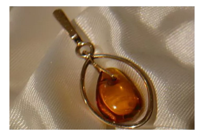 "Pendentif Ambre Vintage en Or Rose 14 Carats d'Origine" vpab006 vpab006