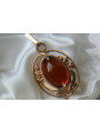 Pendentif ambre d'or rose 14 carats 585 vintage vpab008 vpab008