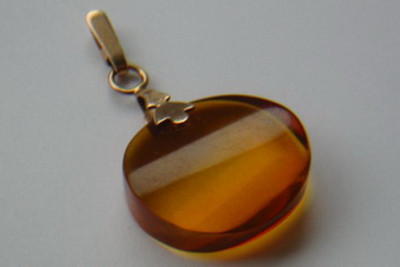 "Pendentif Ambre Vintage en Or Rose 14 Carats d'Origine" vpab009 vpab009