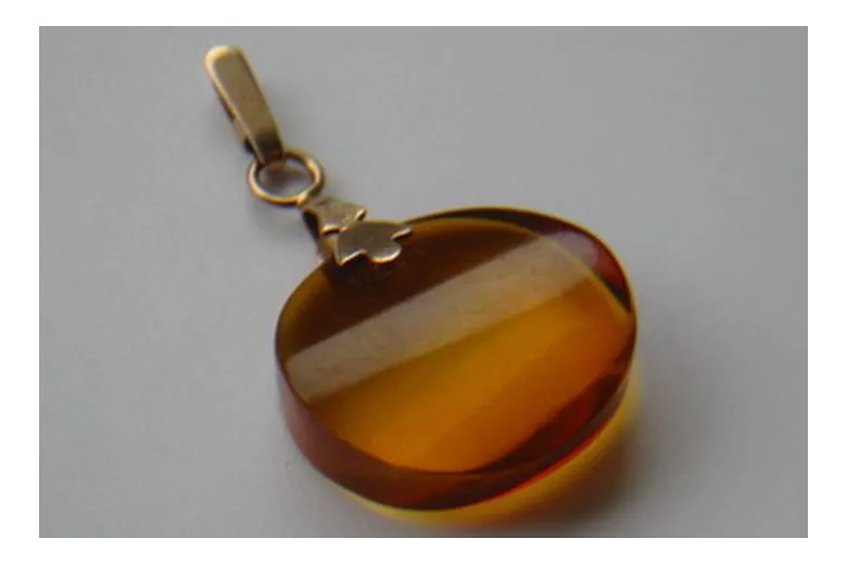 "Pendentif Ambre Vintage en Or Rose 14 Carats d'Origine" vpab009 vpab009