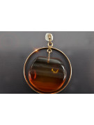 Russian rose Soviet gold amber pendant