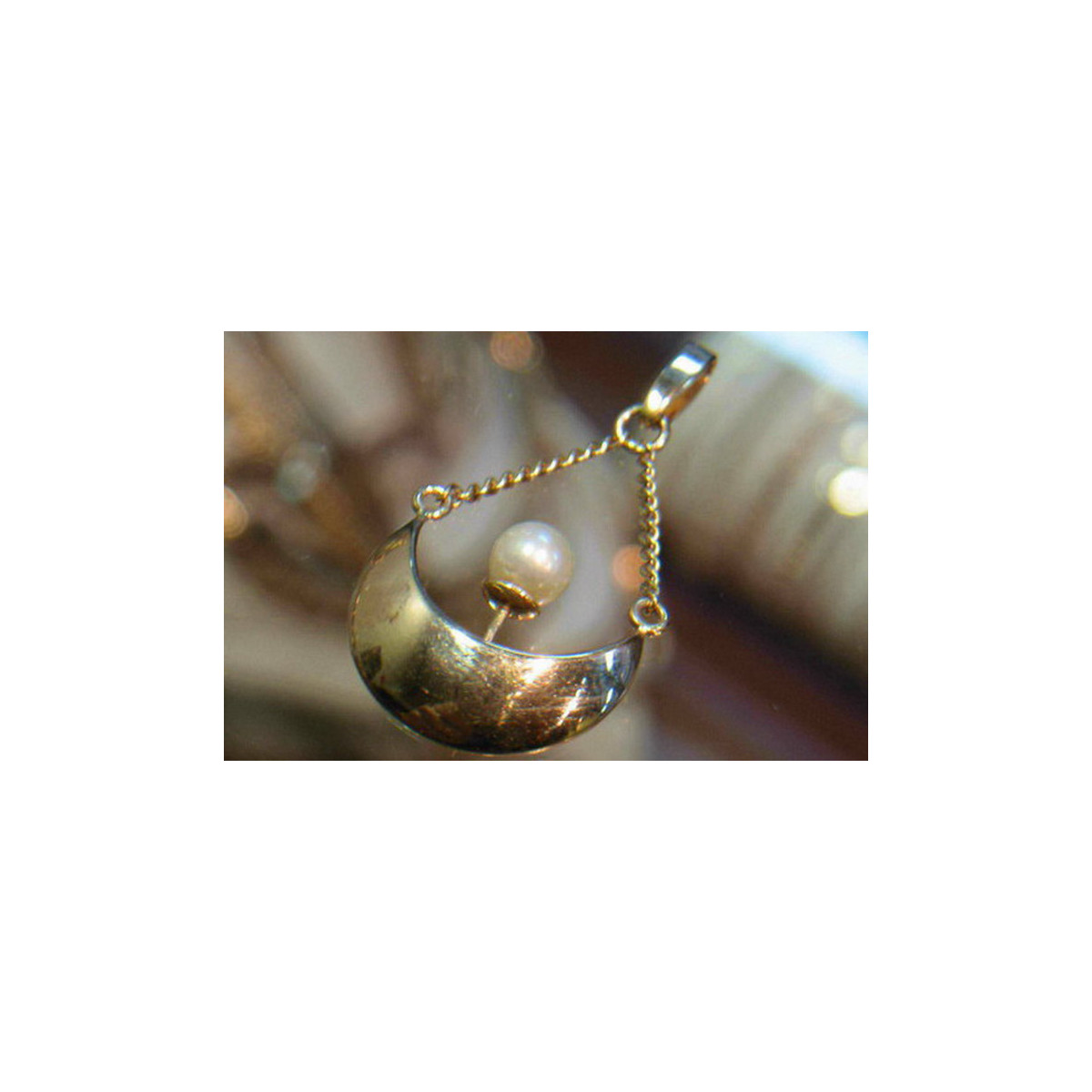 "Colgante de Perla Auténtica en Oro Rosa Antiguo 14k" vppr003 vppr003