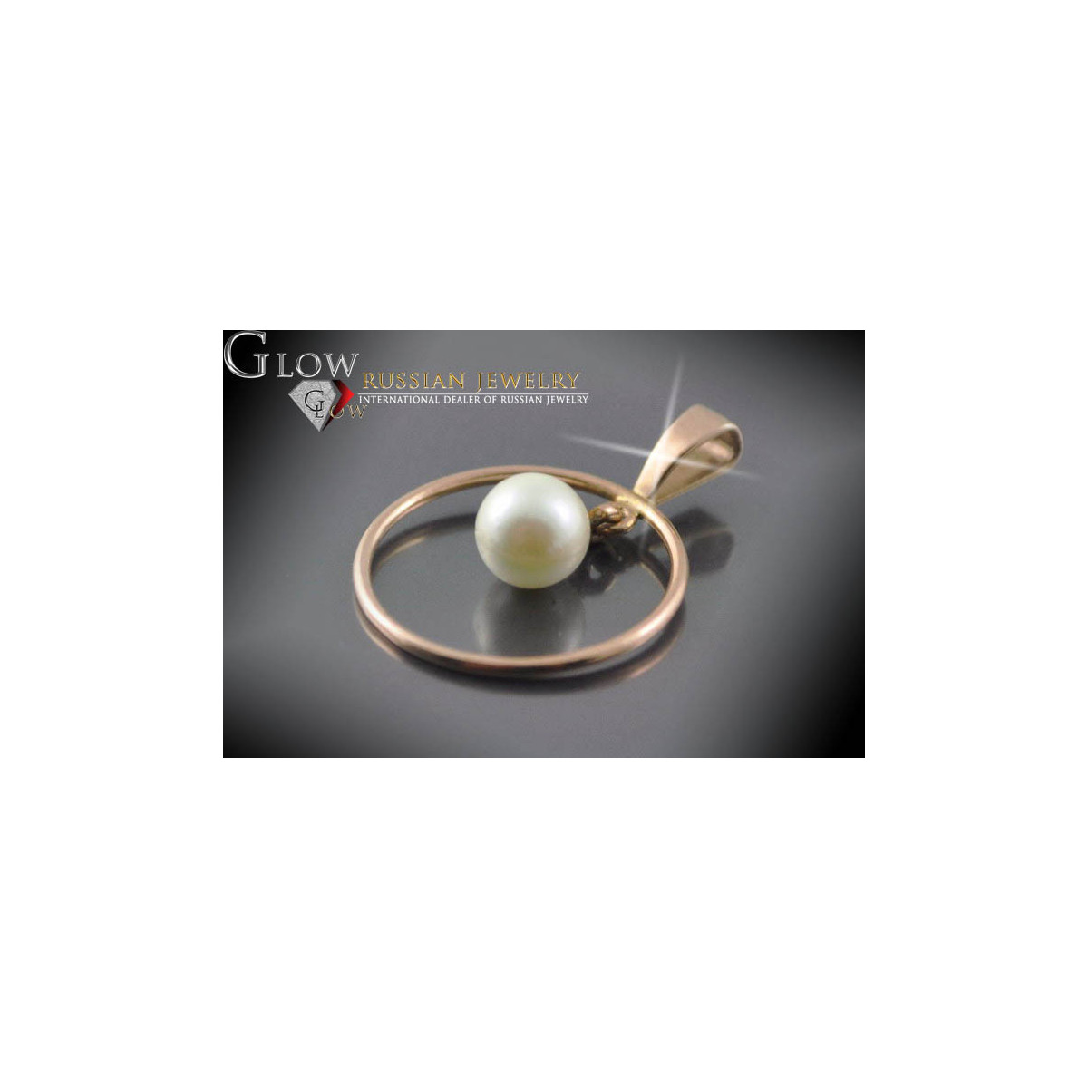 "Elegant Pearl Pendant in Original Vintage 14K Rose Gold" vppr004 vppr004