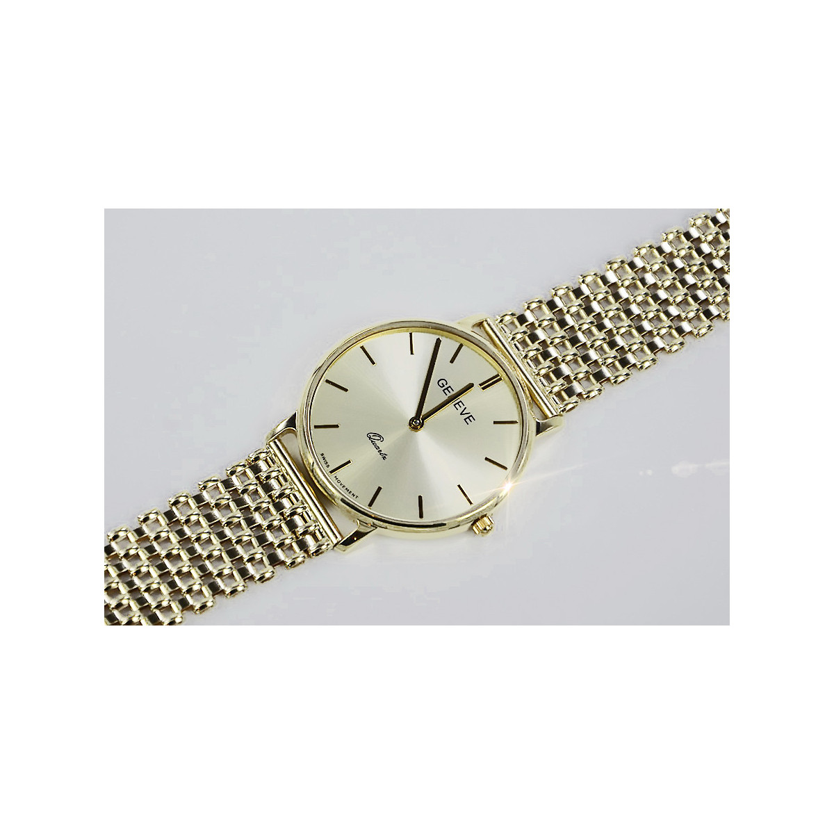 Reloj de oro para hombre Geneve ★ zlotychlopak.pl ★ Pureza de oro 585 333 Precio bajo!