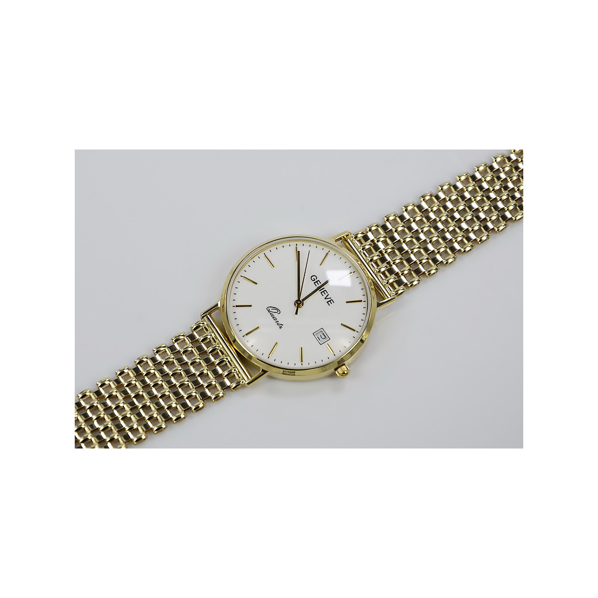 Gold men's watch Geneve ★ zlotychlopak.pl ★ Gold purity 585 333 Low Price!