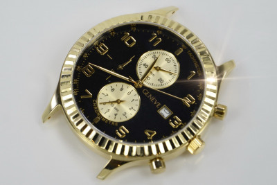 Reloj de hombre de oro amarillo italiano 14k Geneve - Joyería mw007ydb&mbw007y