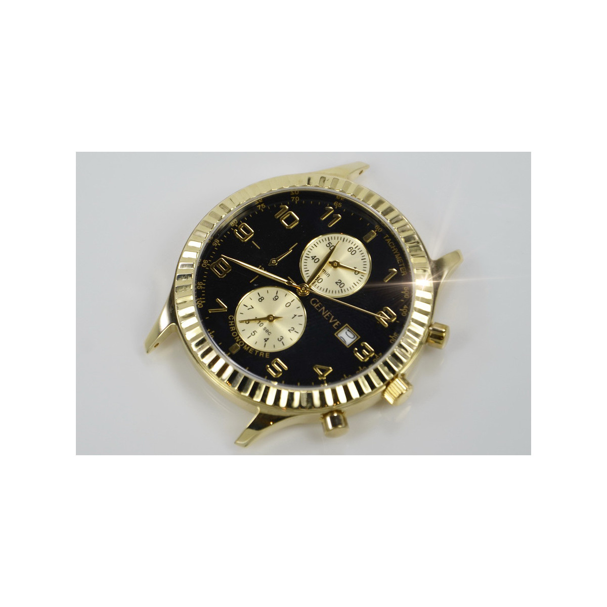 Gold men's watch Geneve ★ zlotychlopak.pl ★ Gold purity 585 333 Low Price!