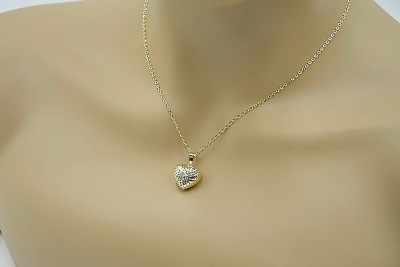 14K Yellow Gold Heart Pendant with Modern Design cpn016y