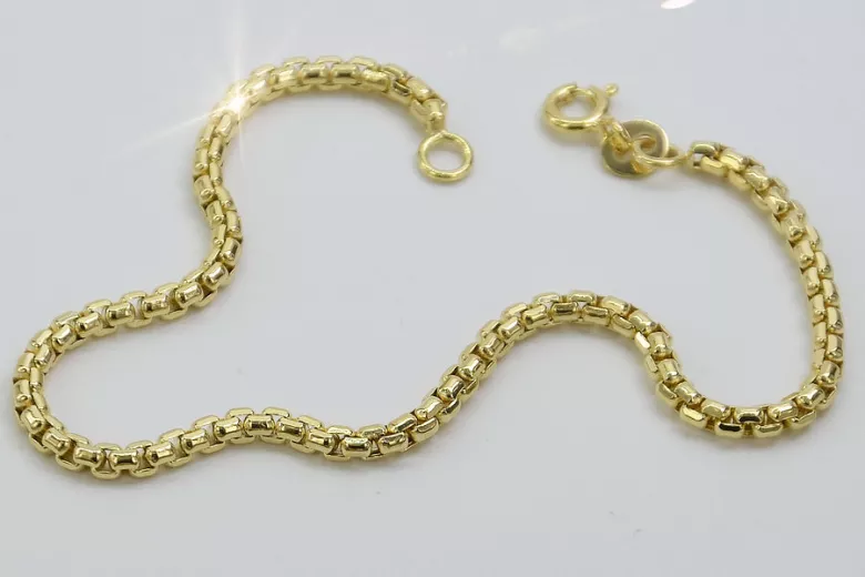 Italian 14K Yellow Gold Rope Cord Bracelet with White Gold Accents cb078y