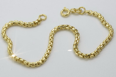 Bracelet en corde torsadée en or jaune 14K d'Italie cb078y