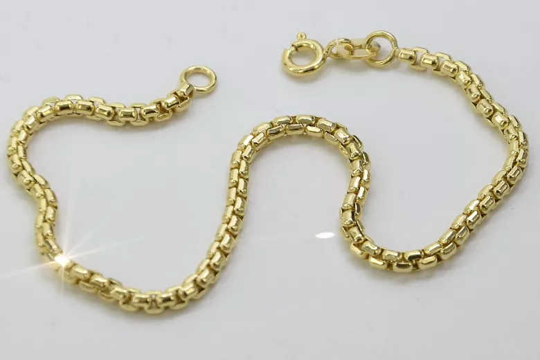 Pulsera de Cordón de Oro 14k Amarillo Italiano cb078y