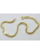 Bracelet en corde torsadée en or jaune 14K d'Italie cb078y