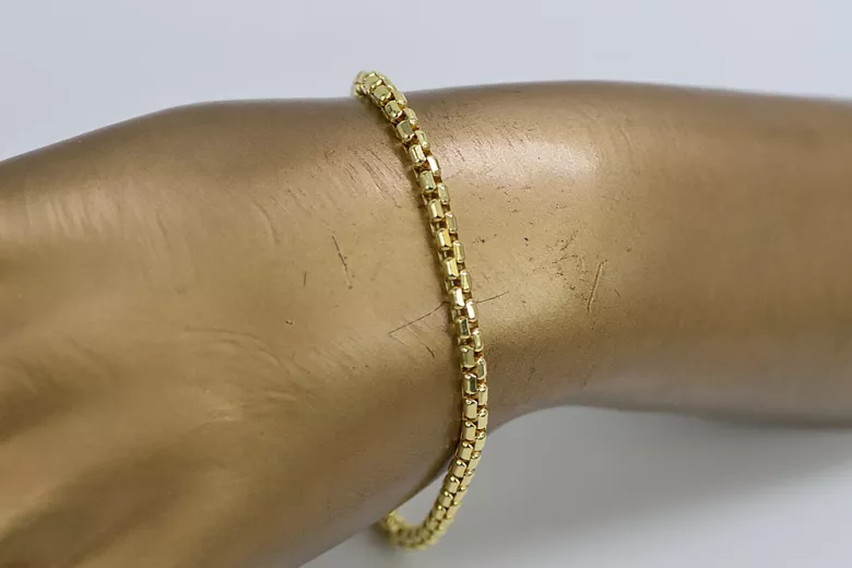 Pulsera de Cordón de Oro 14k Amarillo Italiano cb078y