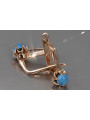 "Boucles d'oreilles vintage en or rose 14 carats 585 avec turquoise" vetq200 vetq200