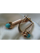 "Classic Turquoise Stud Earrings in 14K Vintage Rose Gold" vetq200 vetq200